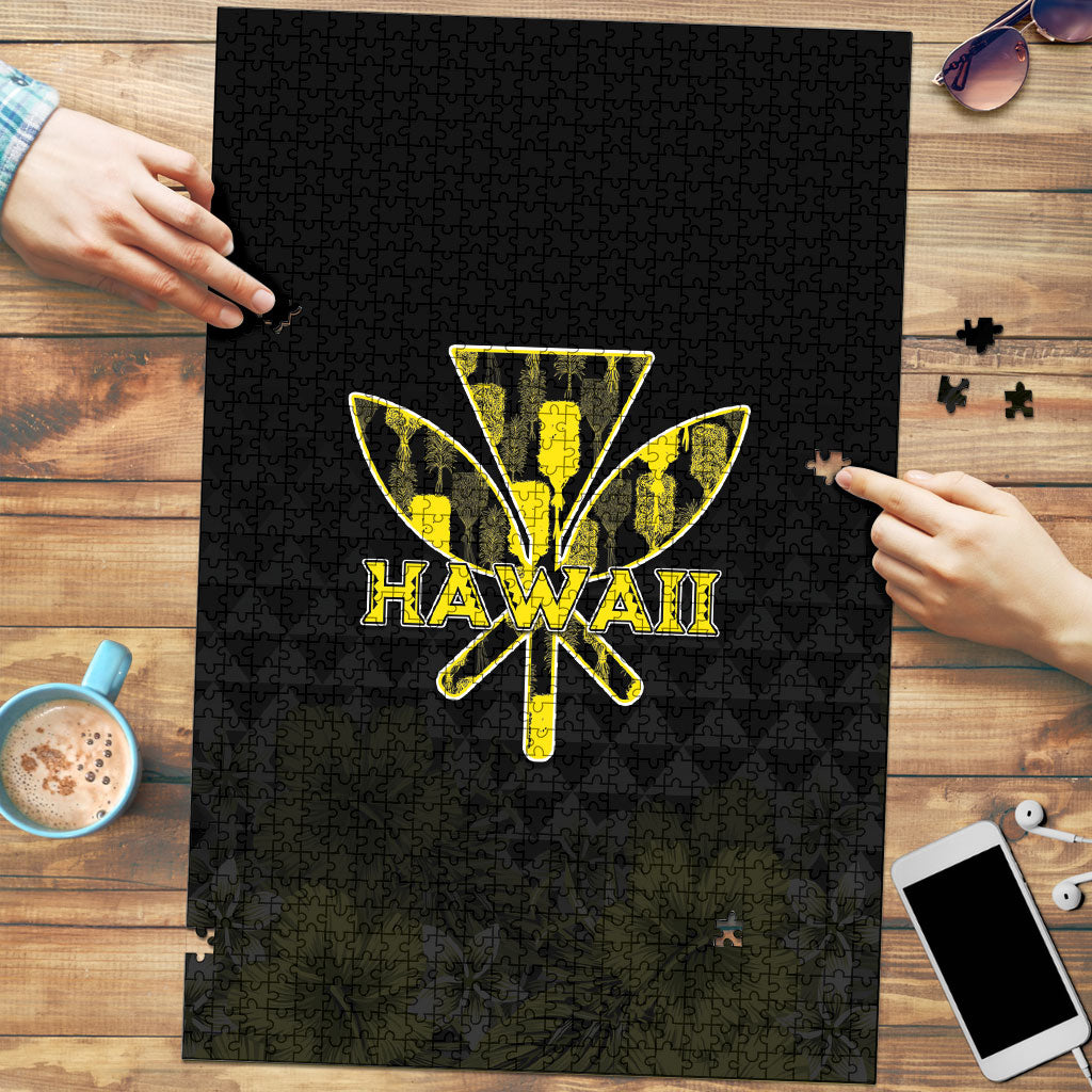 Aloha Hawaii Kahili Puzzle Kanaka Maoli With Kakau Pattern