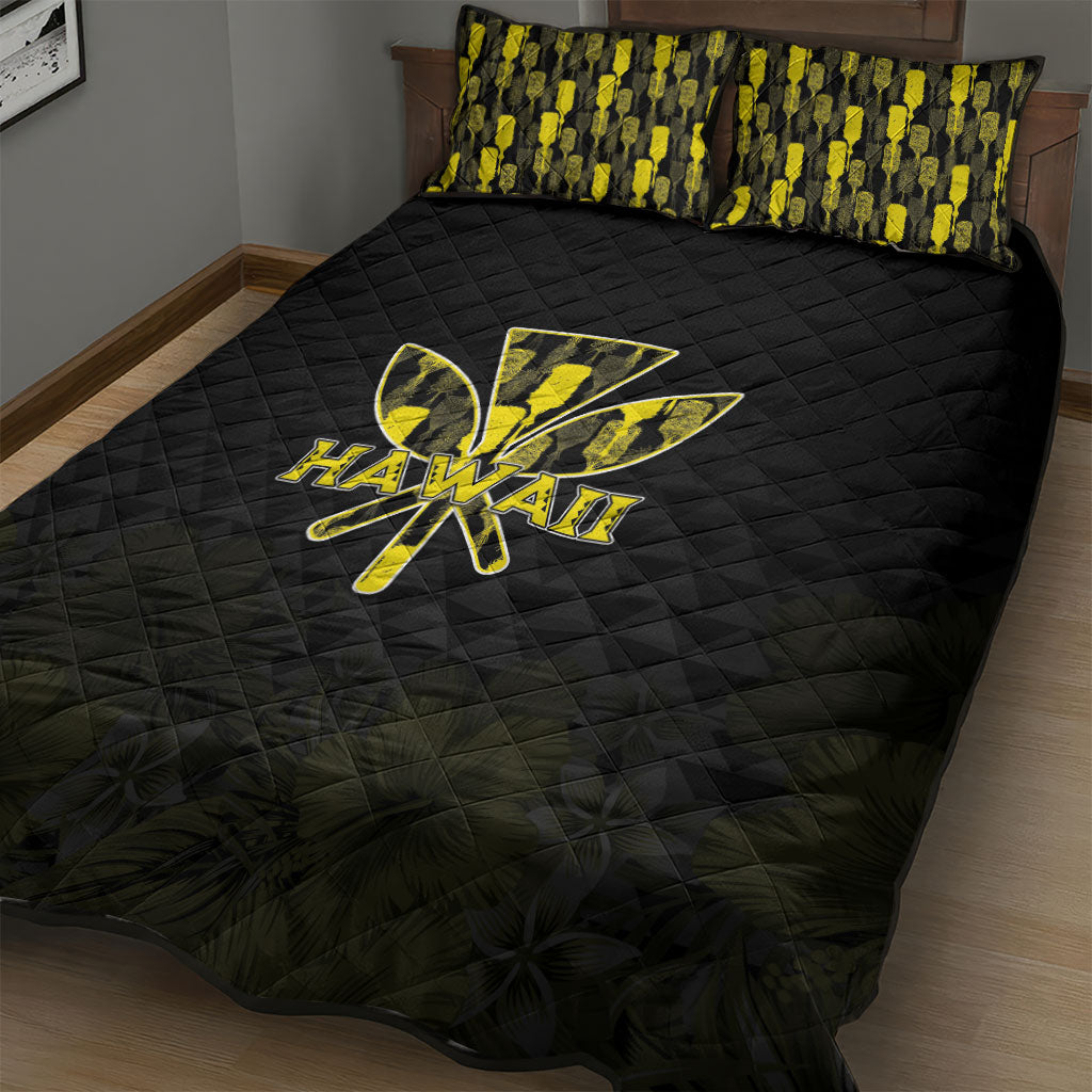 Aloha Hawaii Kahili Quilt Bed Set Kanaka Maoli With Kakau Pattern LT05 - Polynesian Pride