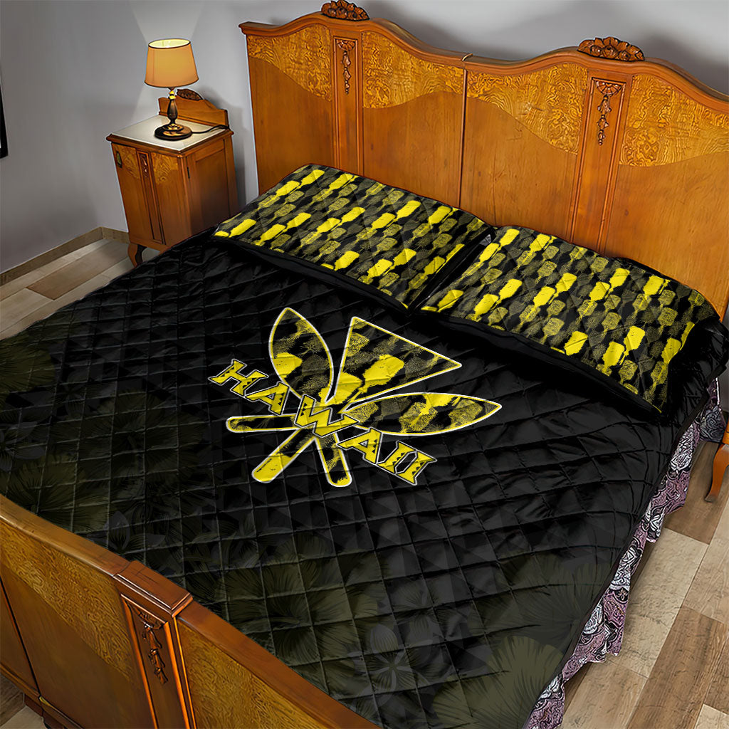 Aloha Hawaii Kahili Quilt Bed Set Kanaka Maoli With Kakau Pattern LT05 - Polynesian Pride