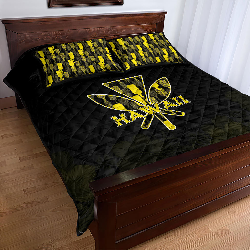 Aloha Hawaii Kahili Quilt Bed Set Kanaka Maoli With Kakau Pattern LT05 - Polynesian Pride