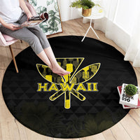 Aloha Hawaii Kahili Round Carpet Kanaka Maoli With Kakau Pattern LT05 - Polynesian Pride