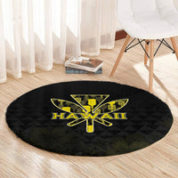 Aloha Hawaii Kahili Round Carpet Kanaka Maoli With Kakau Pattern LT05 - Polynesian Pride