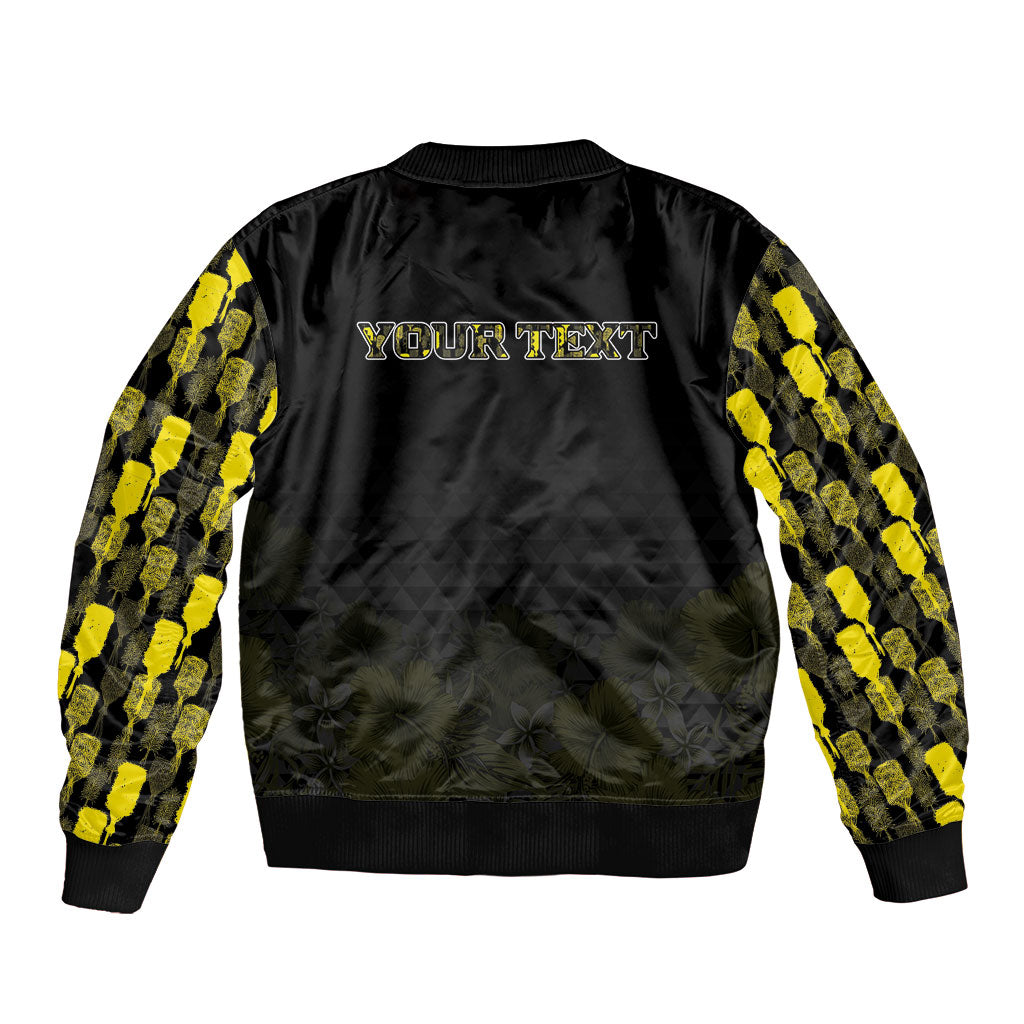 Personalised Aloha Hawaii Kahili Sleeve Zip Bomber Jacket Kanaka Maoli With Kakau Pattern LT05 - Polynesian Pride