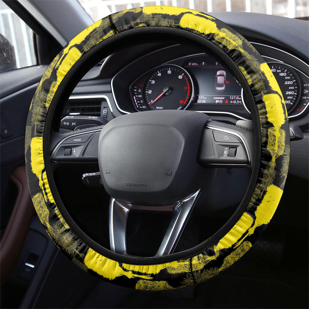 Aloha Hawaii Kahili Steering Wheel Cover Kanaka Maoli With Kakau Pattern LT05 - Polynesian Pride