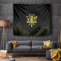 Aloha Hawaii Kahili Tapestry Kanaka Maoli With Kakau Pattern LT05 Black - Polynesian Pride