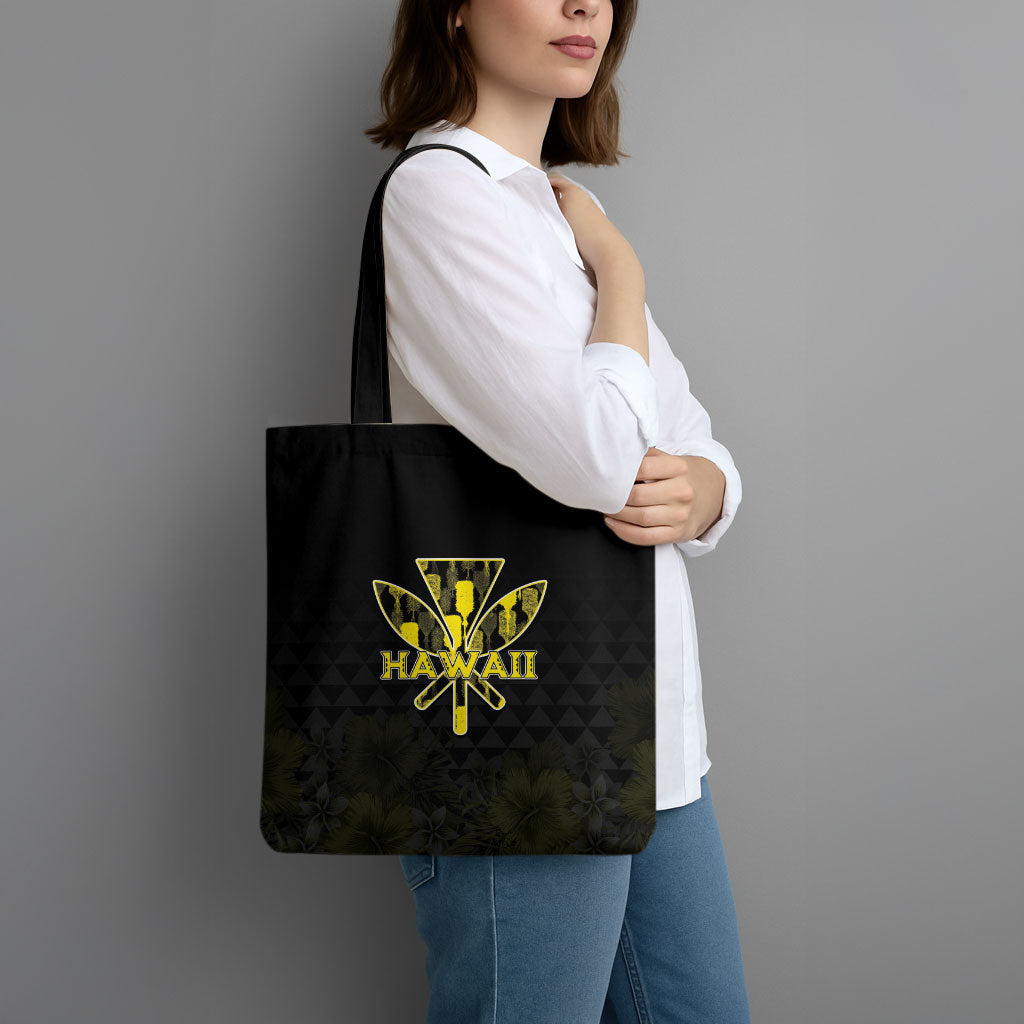 Aloha Hawaii Kahili Tote Bag Kanaka Maoli With Kakau Pattern LT05 - Polynesian Pride