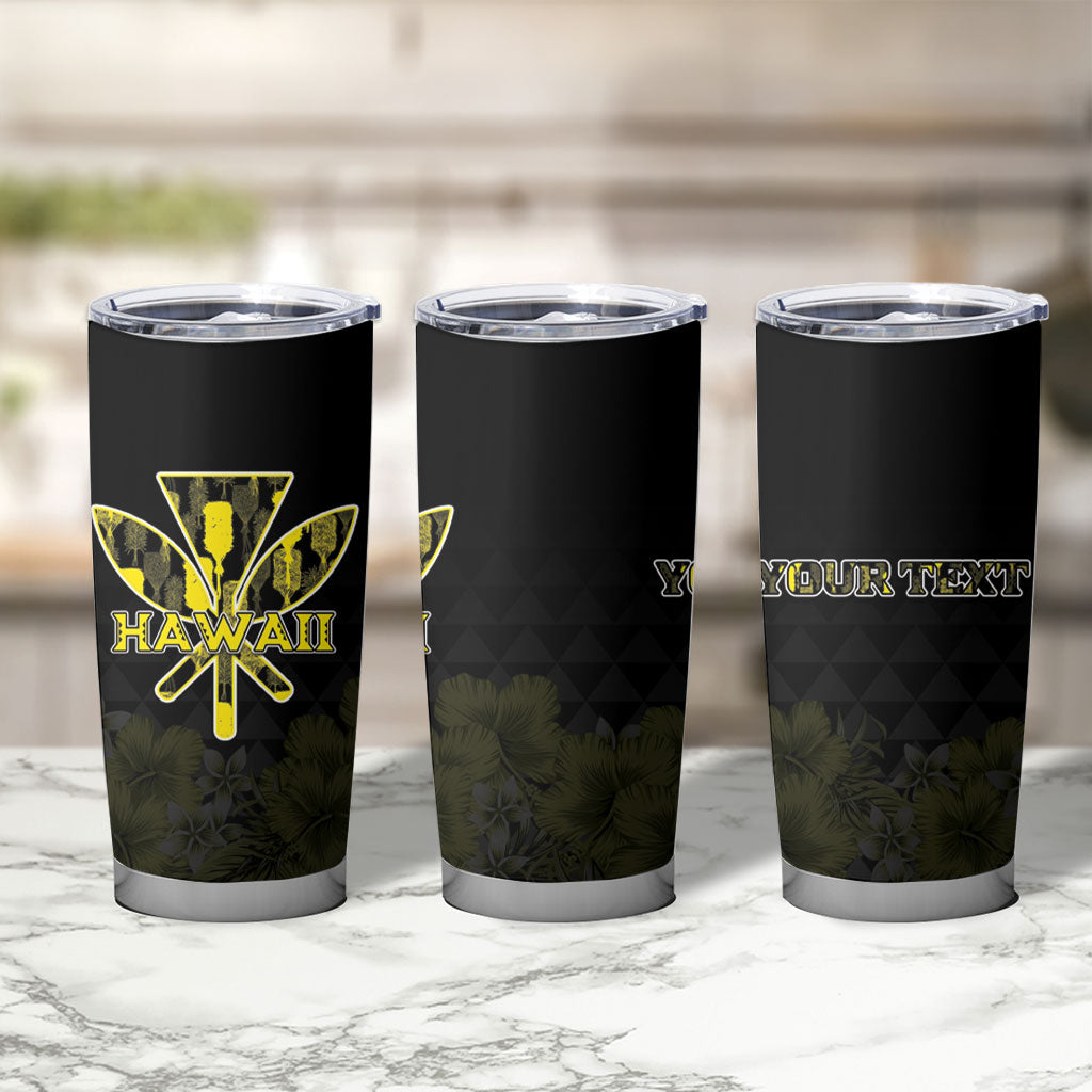 Personalised Aloha Hawaii Kahili Tumbler Cup Kanaka Maoli With Kakau Pattern LT05 - Polynesian Pride