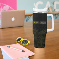 Personalised Aloha Hawaii Kahili Tumbler With Handle Kanaka Maoli With Kakau Pattern LT05 - Polynesian Pride