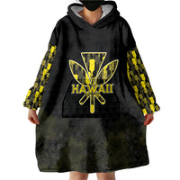 Personalised Aloha Hawaii Kahili Wearable Blanket Hoodie Kanaka Maoli With Kakau Pattern LT05 - Polynesian Pride