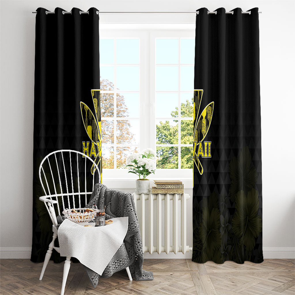 Aloha Hawaii Kahili Window Curtain Kanaka Maoli With Kakau Pattern LT05 - Polynesian Pride