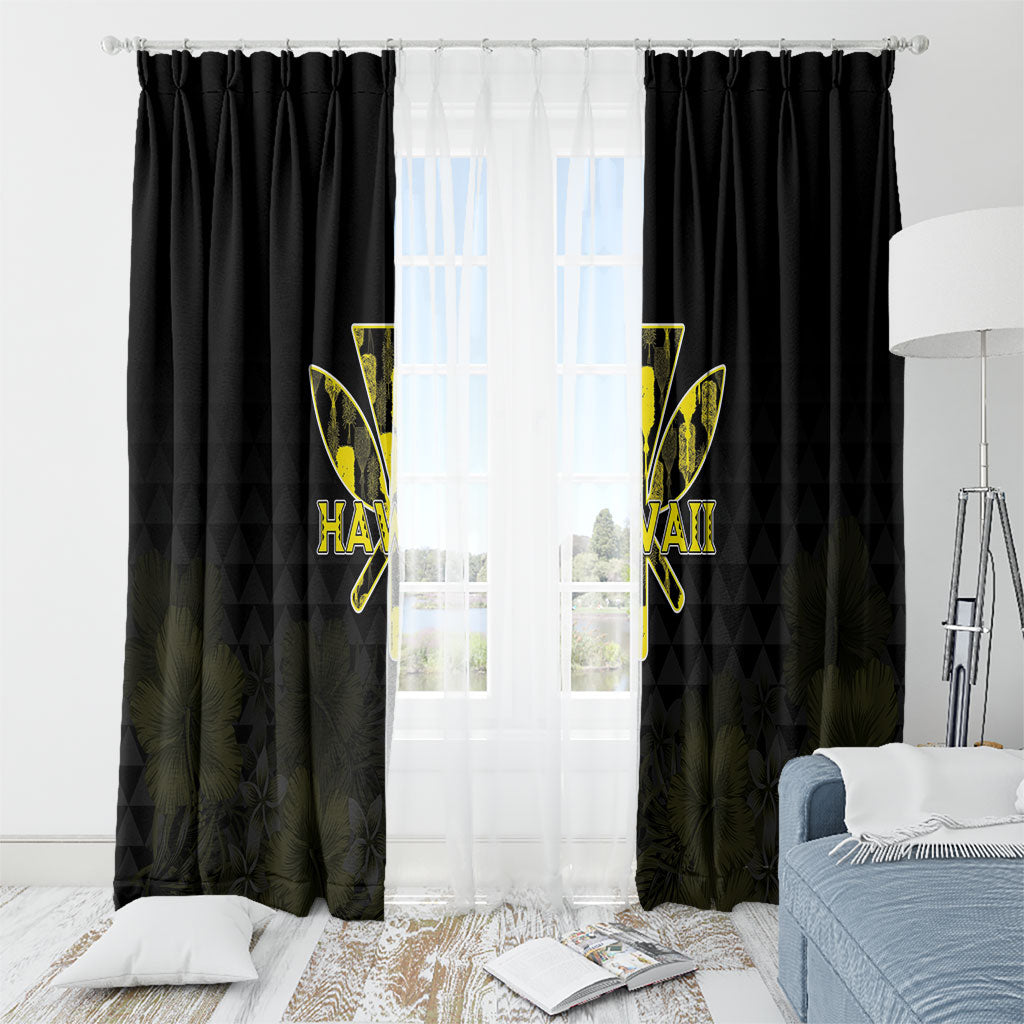 Aloha Hawaii Kahili Window Curtain Kanaka Maoli With Kakau Pattern LT05 - Polynesian Pride