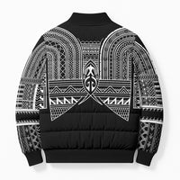 Philippines Igorot Tribal Inspired Bomber Puffer Jacket Black Version LT05 - Polynesian Pride