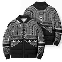 Philippines Igorot Tribal Inspired Bomber Puffer Jacket Black Version LT05 - Polynesian Pride