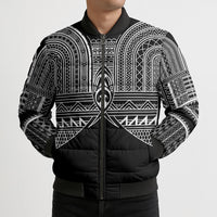 Philippines Igorot Tribal Inspired Bomber Puffer Jacket Black Version LT05 - Polynesian Pride