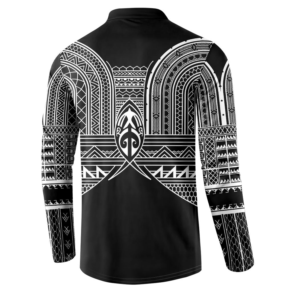 Philippines Igorot Tribal Inspired Button Sweatshirt Black Version LT05 - Polynesian Pride