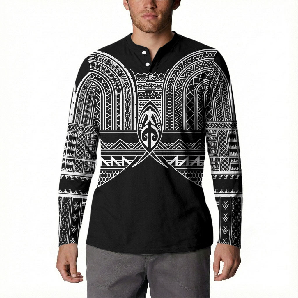 Philippines Igorot Tribal Inspired Button Sweatshirt Black Version LT05 - Polynesian Pride