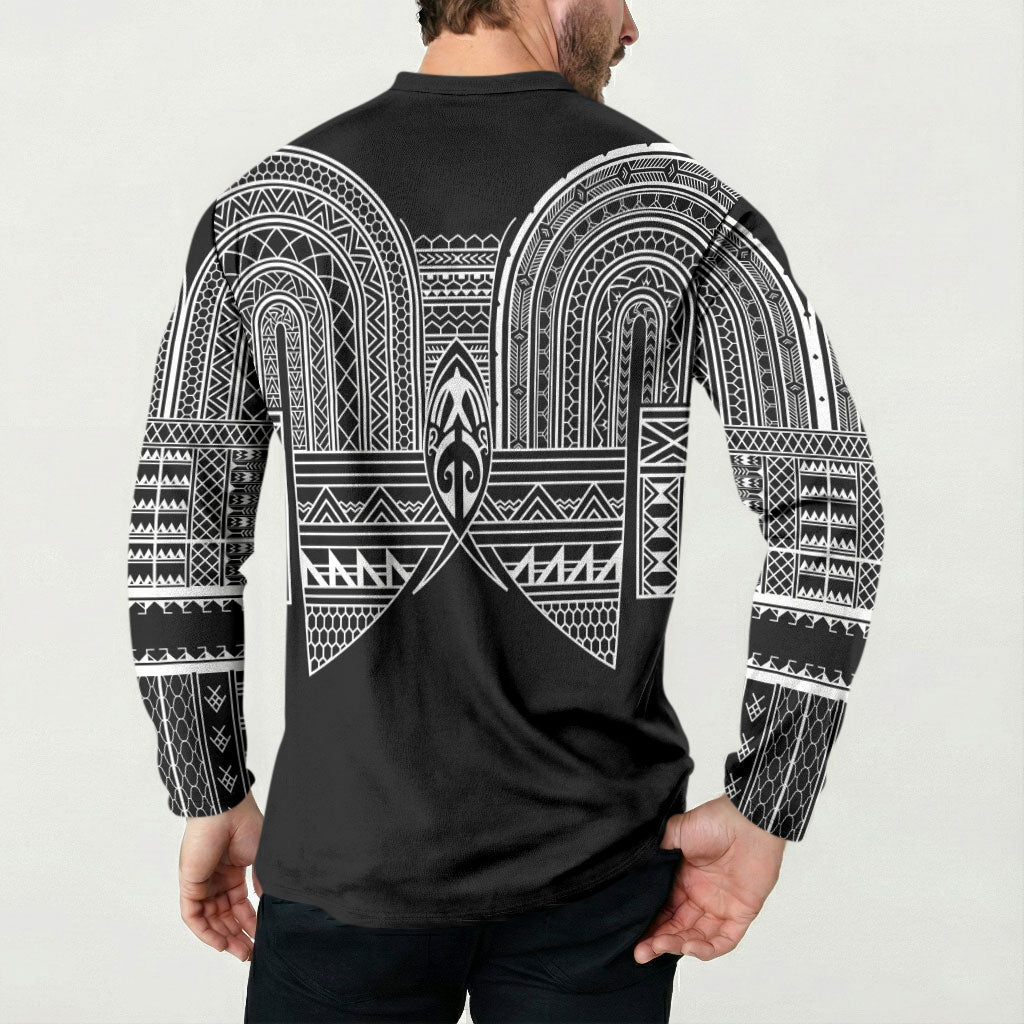 Philippines Igorot Tribal Inspired Button Sweatshirt Black Version LT05 - Polynesian Pride