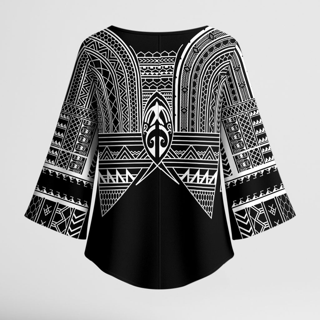 Philippines Igorot Tribal Inspired Kimono Sleeve Blouse Black Version LT05 - Polynesian Pride