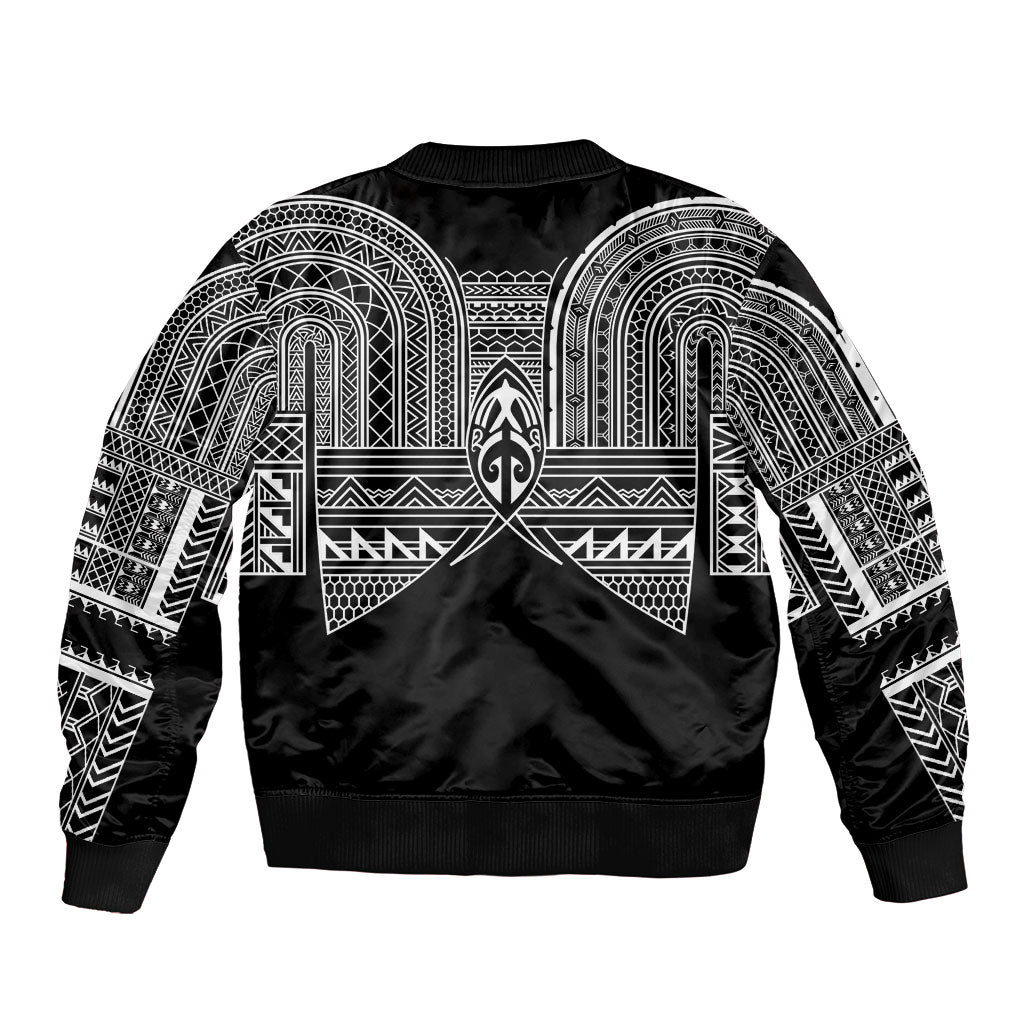 Philippines Igorot Tribal Inspired Sleeve Zip Bomber Jacket Black Version LT05 - Polynesian Pride