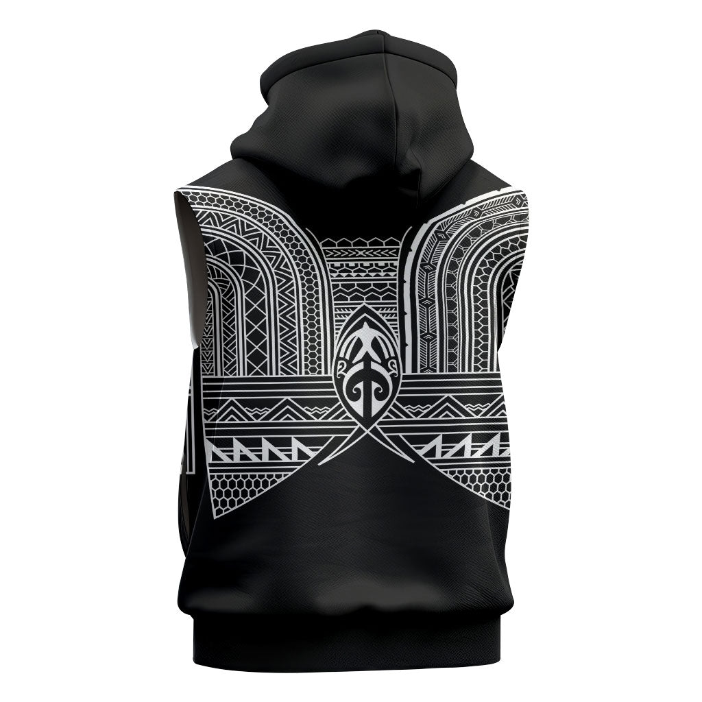 Philippines Igorot Tribal Inspired Sleeveless Hoodie Black Version LT05 - Polynesian Pride