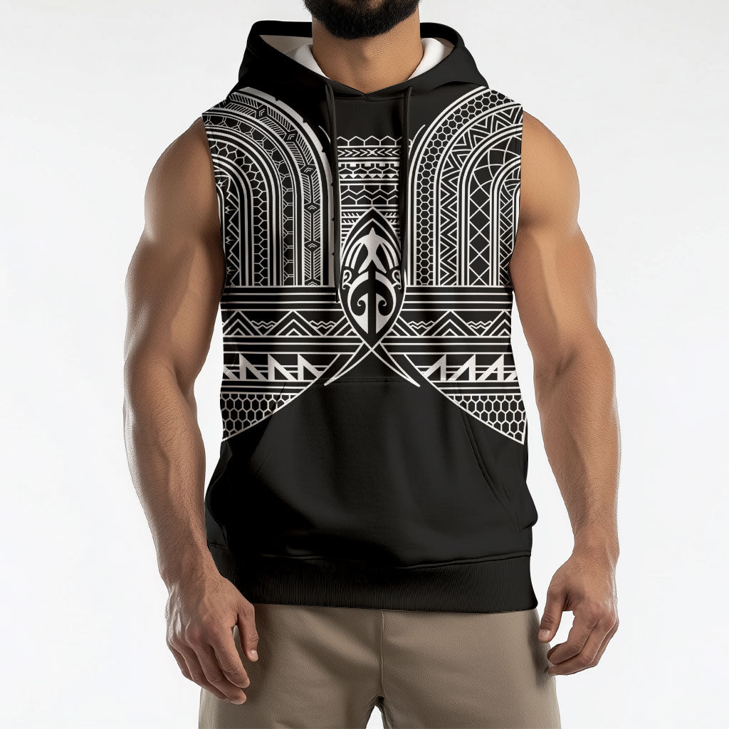 Philippines Igorot Tribal Inspired Sleeveless Hoodie Black Version LT05 - Polynesian Pride