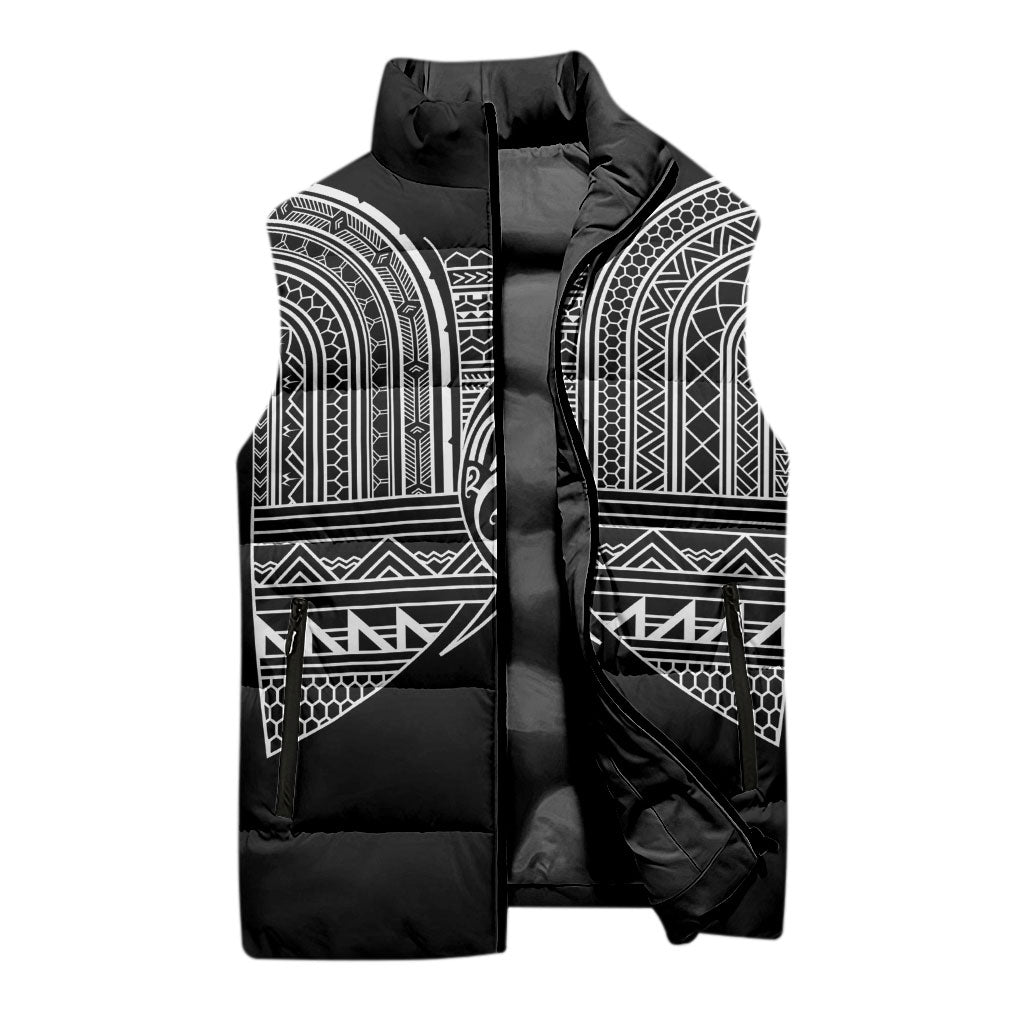 Philippines Igorot Tribal Inspired Sleeveless Puffer Jacket Black Version LT05 - Polynesian Pride