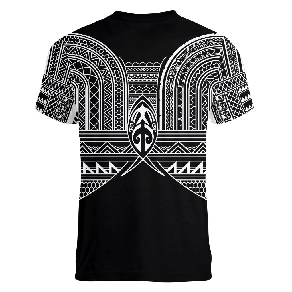 Philippines Igorot Tribal Inspired Women V-Neck T-Shirt Black Version LT05 - Polynesian Pride