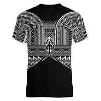 Philippines Igorot Tribal Inspired Women V-Neck T-Shirt Black Version LT05 - Polynesian Pride