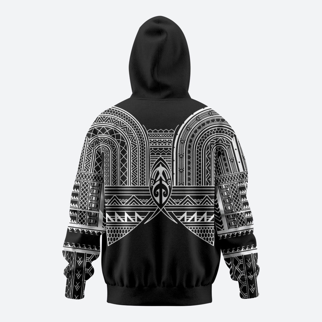 Philippines Igorot Tribal Inspired Zip Hoodie Black Version LT05 - Polynesian Pride