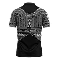 Philippines Igorot Tribal Inspired Zipper Polo Shirt Black Version LT05 - Polynesian Pride