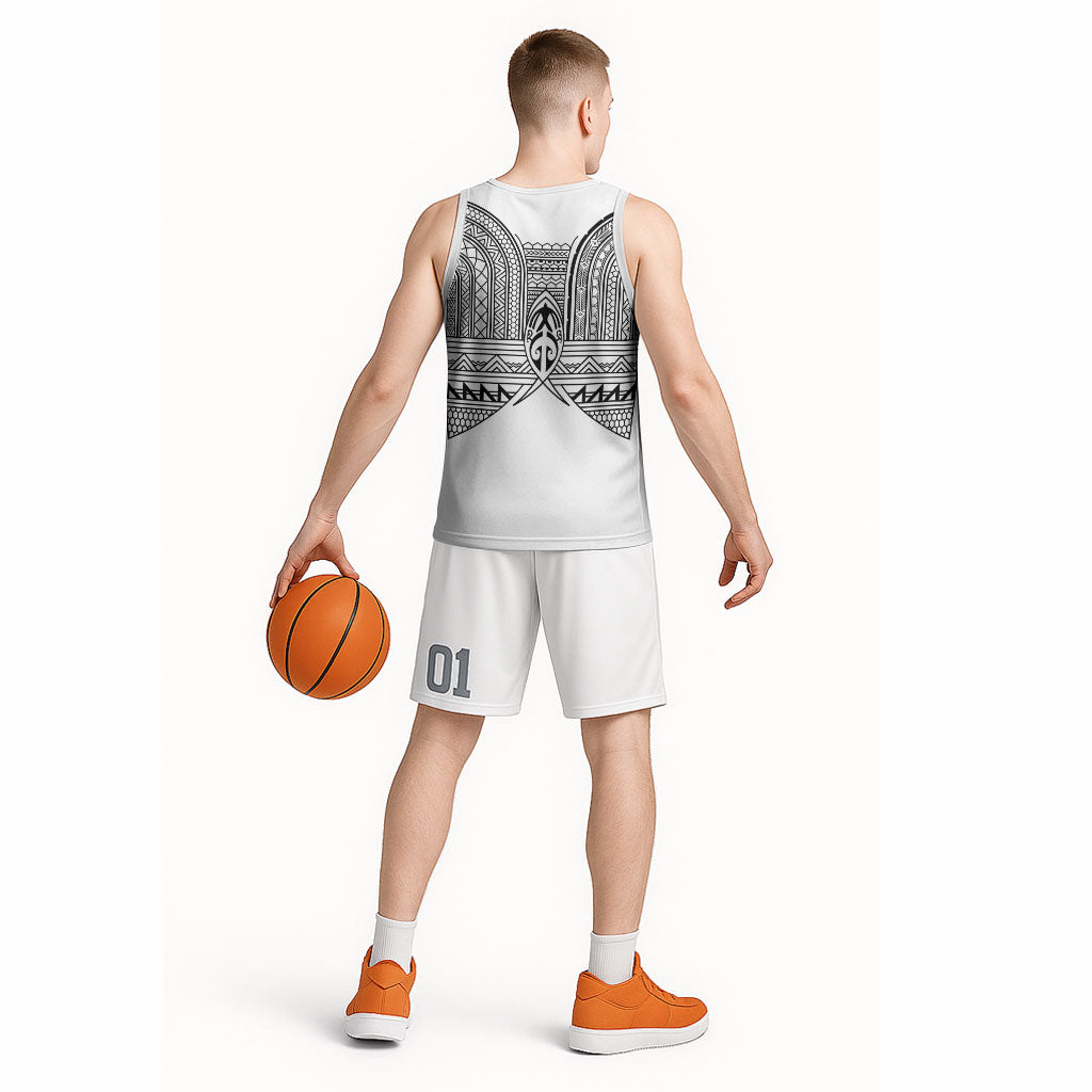 Philippines Igorot Tribal Inspired Basketball Jersey White Version LT05 - Polynesian Pride