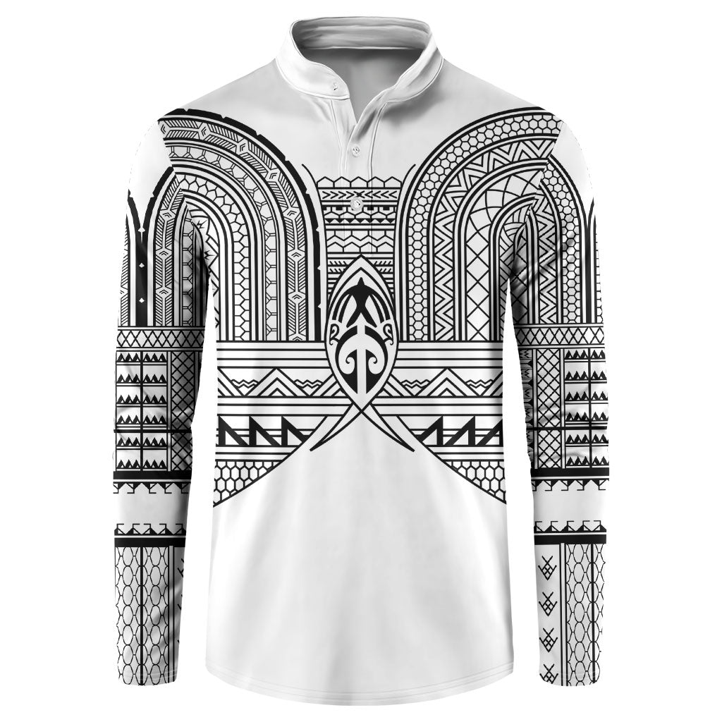 Philippines Igorot Tribal Inspired Button Sweatshirt White Version LT05 White - Polynesian Pride