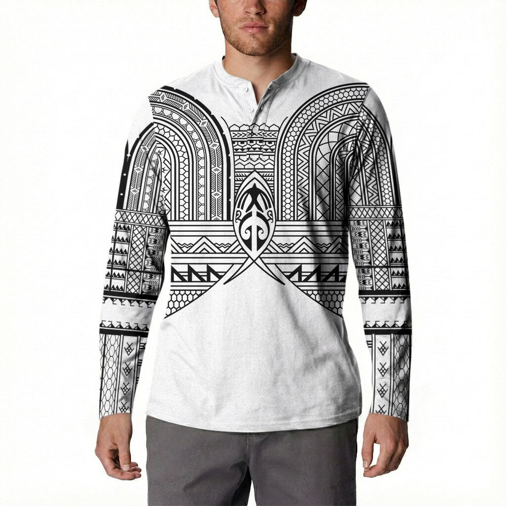 Philippines Igorot Tribal Inspired Button Sweatshirt White Version LT05 - Polynesian Pride
