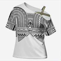 Philippines Igorot Tribal Inspired Cross Shoulder Shirt White Version LT05 Female White - Polynesian Pride
