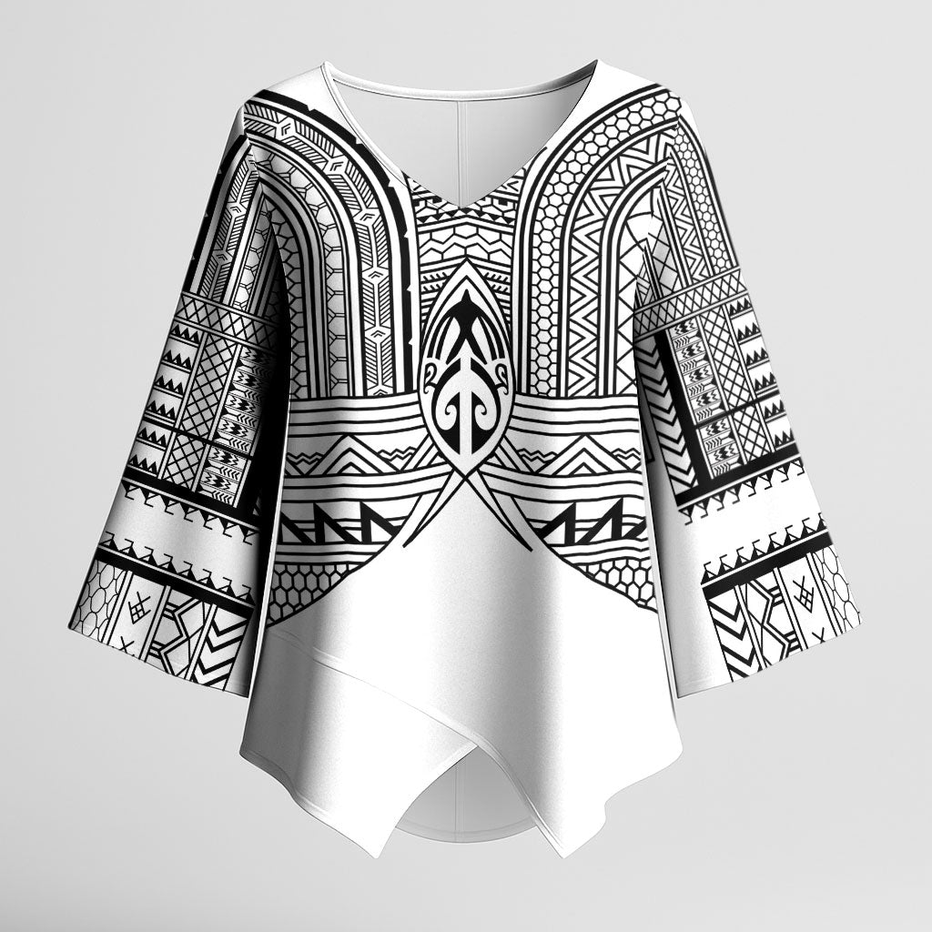 Philippines Igorot Tribal Inspired Kimono Sleeve Blouse White Version LT05 Female White - Polynesian Pride