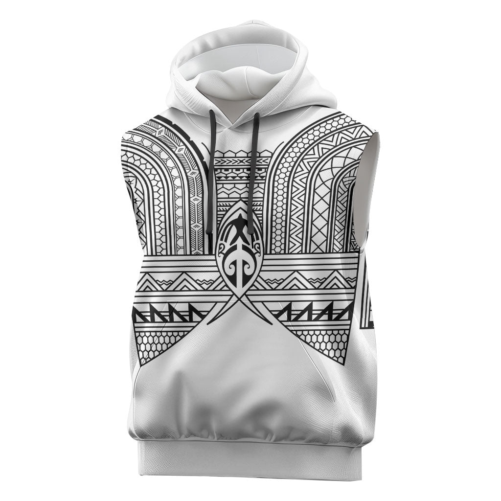 Philippines Igorot Tribal Inspired Sleeveless Hoodie White Version LT05 White - Polynesian Pride