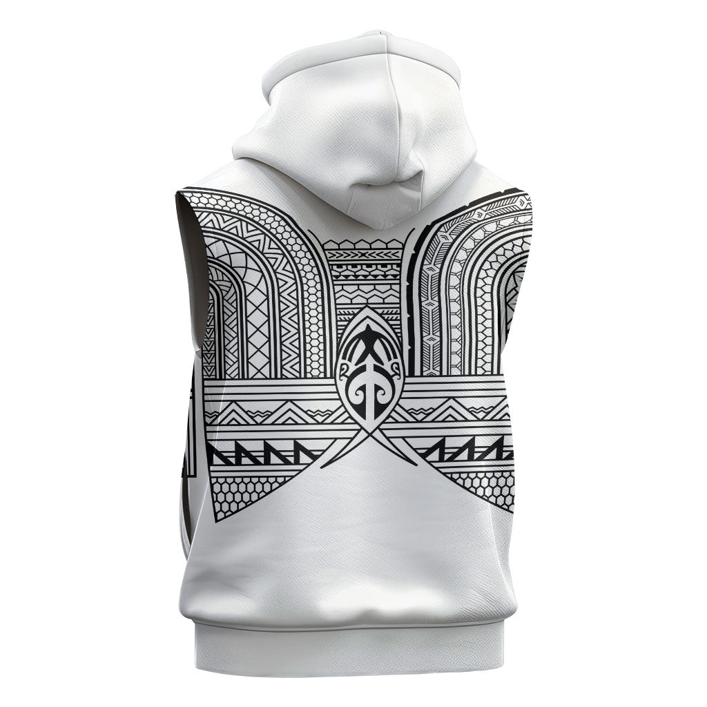 Philippines Igorot Tribal Inspired Sleeveless Zip Hoodie White Version LT05 - Polynesian Pride