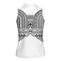 Philippines Igorot Tribal Inspired Women Sleeveless Polo Shirt White Version LT05 - Polynesian Pride