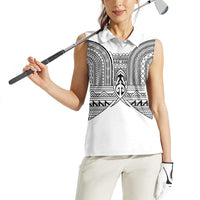 Philippines Igorot Tribal Inspired Women Sleeveless Polo Shirt White Version LT05 - Polynesian Pride