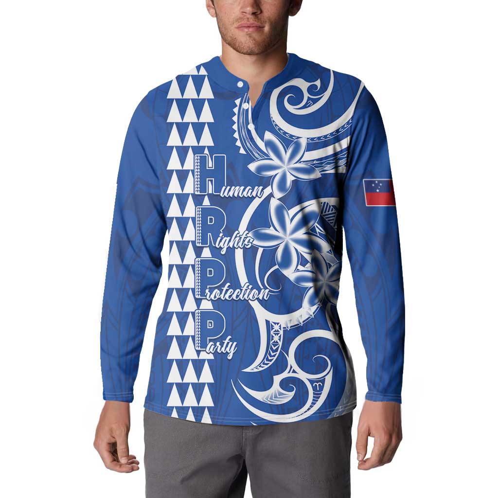 Samoa HRPP Party Button Sweatshirt Polynesian Pattern LT05 - Polynesian Pride