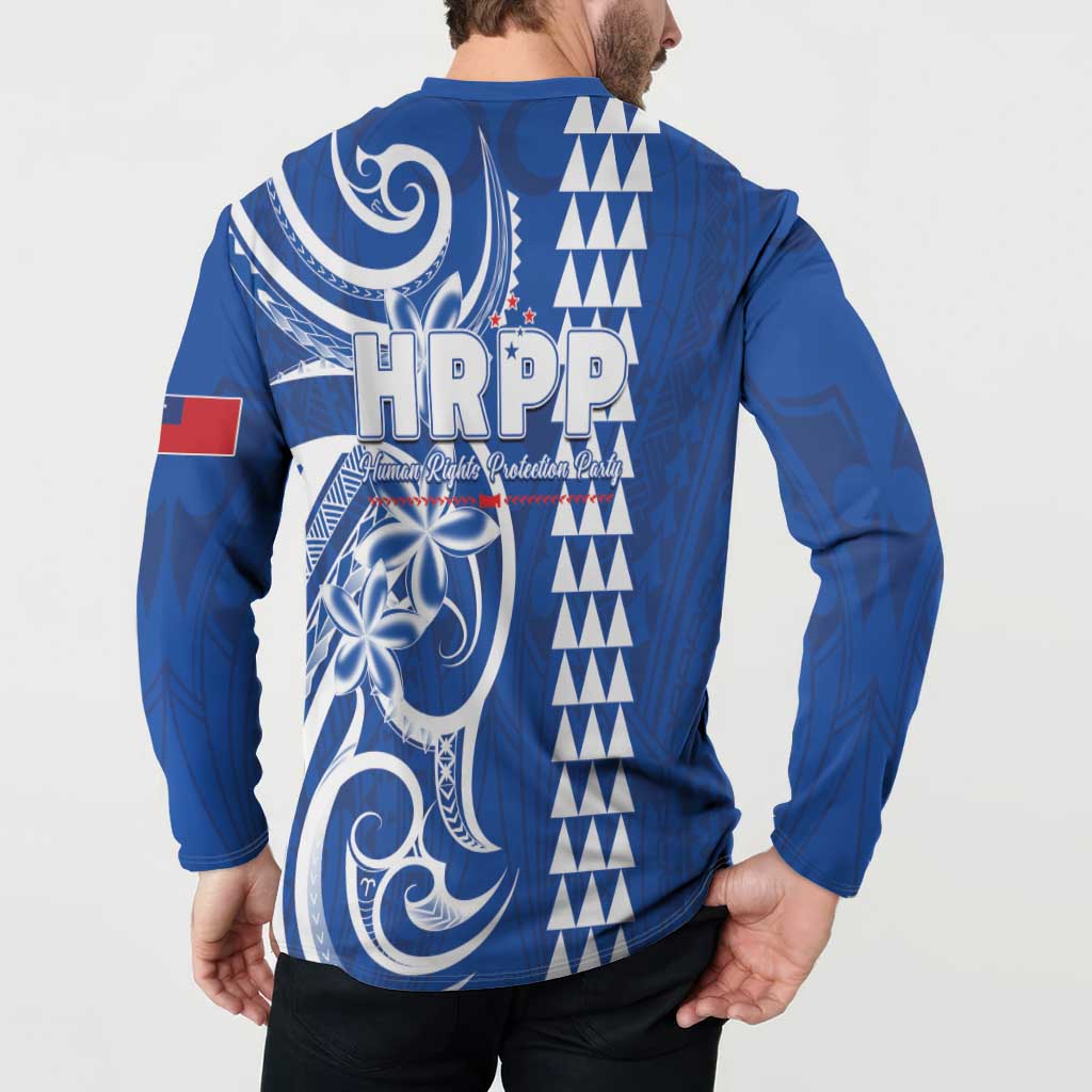 Samoa HRPP Party Button Sweatshirt Polynesian Pattern LT05 - Polynesian Pride