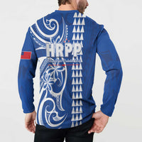 Samoa HRPP Party Button Sweatshirt Polynesian Pattern LT05 - Polynesian Pride