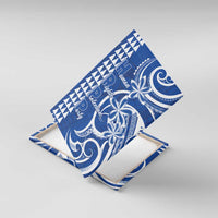 Samoa HRPP Party Canvas Wall Art Polynesian Pattern LT05 With Frame Blue - Polynesian Pride