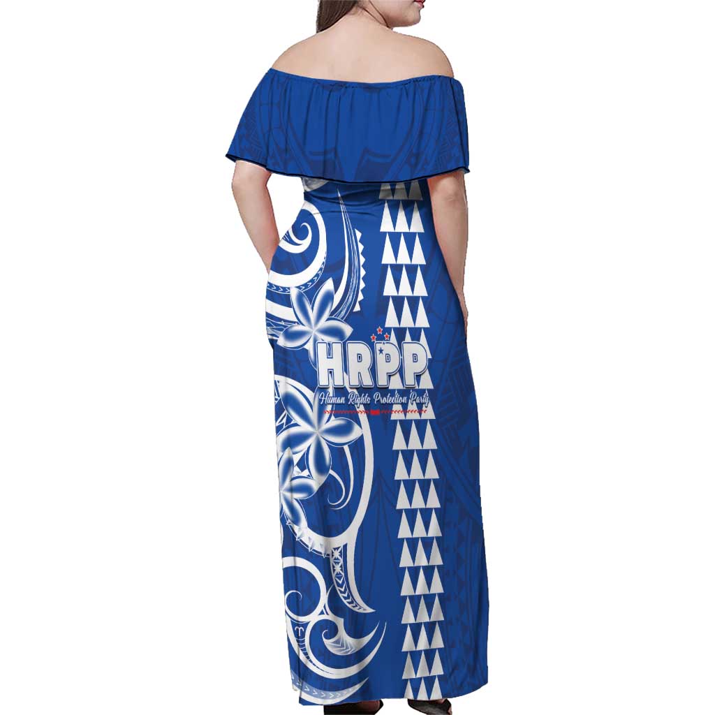 Samoa HRPP Party Family Matching Off Shoulder Maxi Dress and Hawaiian Shirt Polynesian Pattern - Polynesian Pride