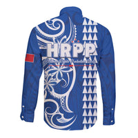 Samoa HRPP Party Long Sleeve Button Shirt Polynesian Pattern LT05 - Polynesian Pride