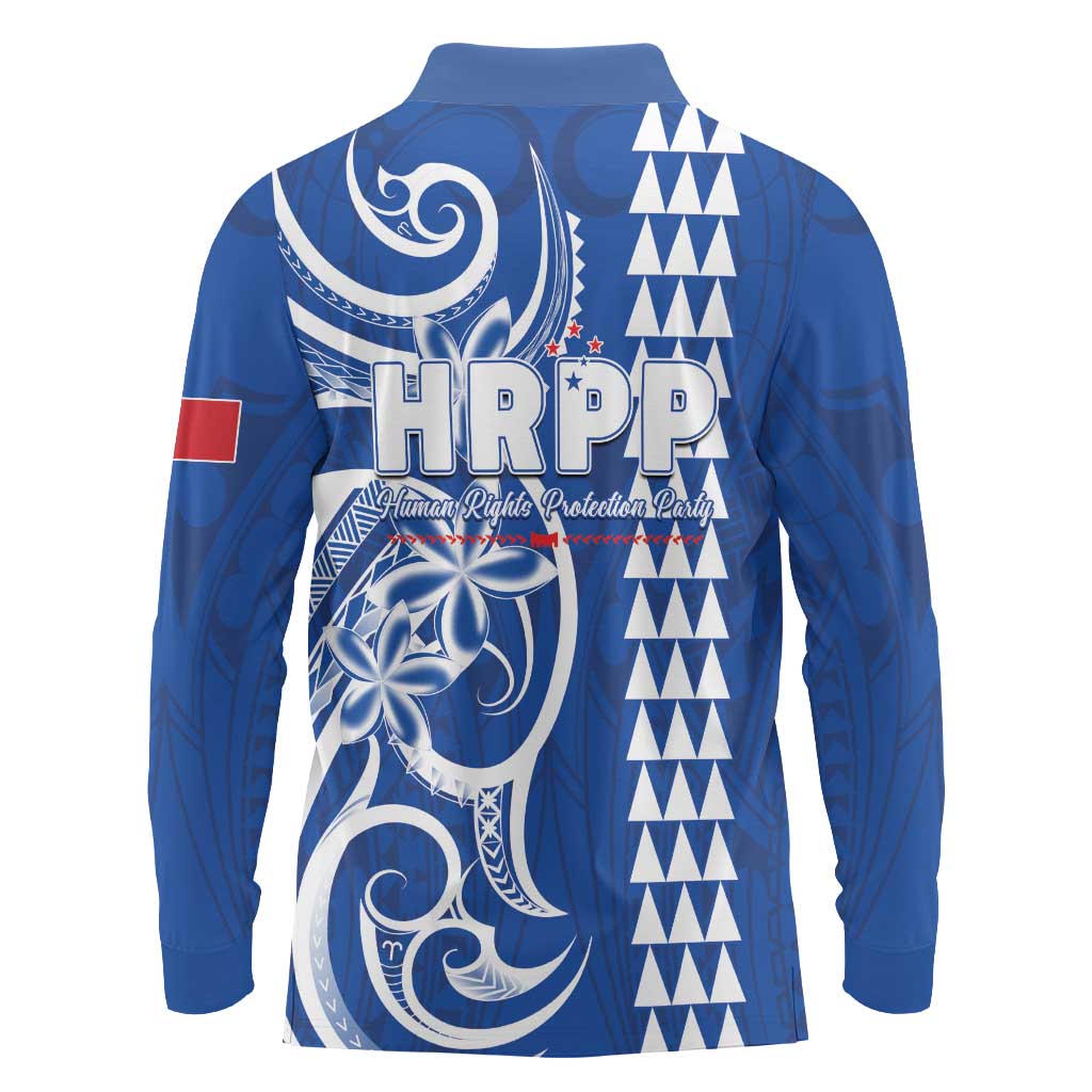 Samoa HRPP Party Long Sleeve Polo Shirt Polynesian Pattern LT05 - Polynesian Pride
