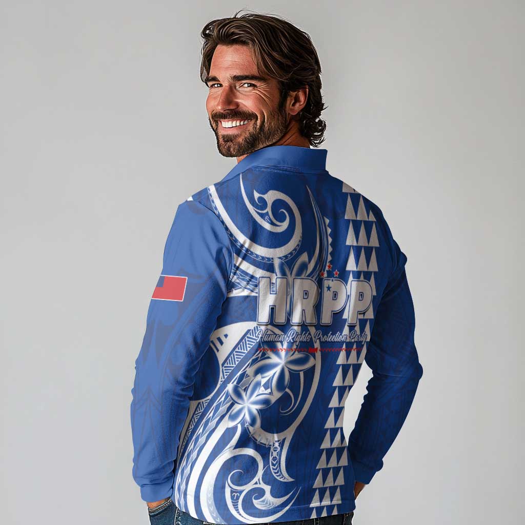 Samoa HRPP Party Long Sleeve Polo Shirt Polynesian Pattern LT05 - Polynesian Pride