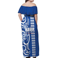 Samoa HRPP Party Off Shoulder Maxi Dress Polynesian Pattern - Polynesian Pride