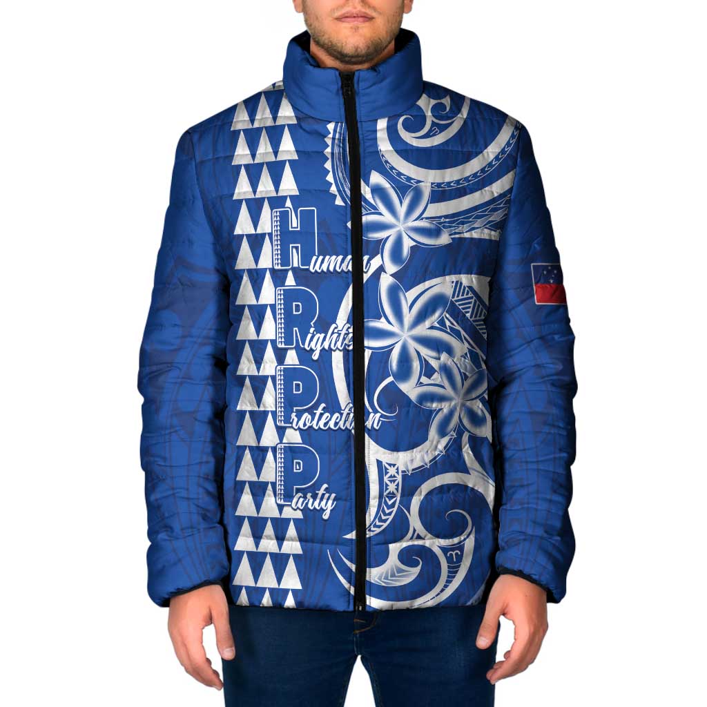 Samoa HRPP Party Padded Jacket Polynesian Pattern LT05 Men Blue - Polynesian Pride