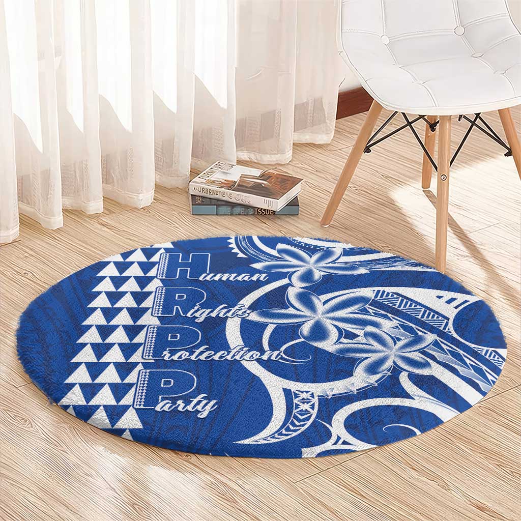 Samoa HRPP Party Round Carpet Polynesian Pattern - Polynesian Pride